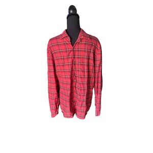 Johnnie-O Red Plaid Featherweight Button-Up Shirt – Size L